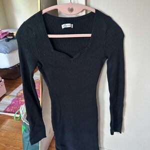 Hollister Black Ribbed Long Sleeve Top